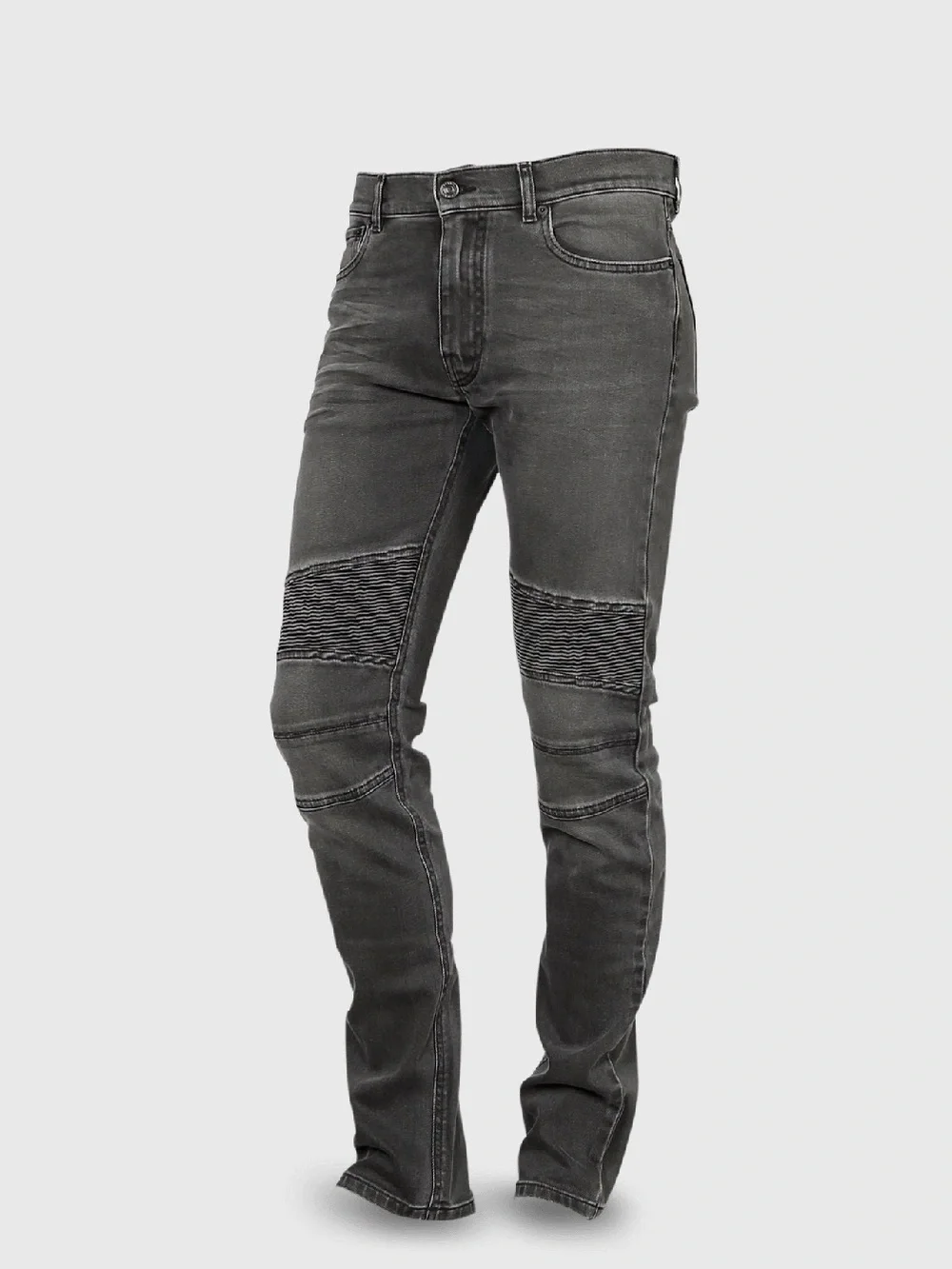 Belstaff Moto-Style Distressed Straight Leg Jeans – Gray (Size 30/33)